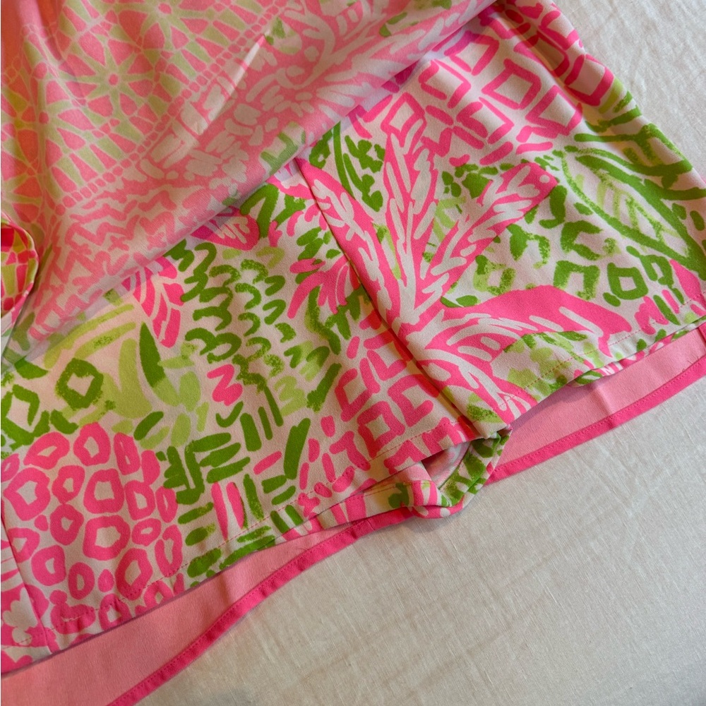 Lilly Pulitzer Donna Romper Pink Green Size 6 | Resort Wear - Picture 2 of 3
